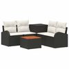 vidaXL Sofa S&aelig;t 6 stk. Sort og Cremehvid Poly Rattan og St&aring;l
