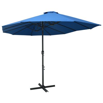 vidaXL udendørs parasol med aluminiumsstang 460 x 270 cm blå