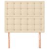 vidaXL sengegavl cremefarvet 80x5x118/128 cm stof