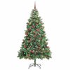 vidaXL Kunstigt juletr&aelig; med LED -strimmellys Gr&oslash;n 240 cm PVC og metal