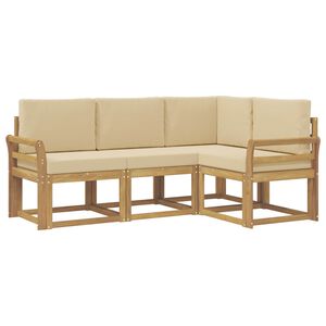 vidaXL Udend&oslash;rs sofagruppe 4 stk. Hvid og Beige