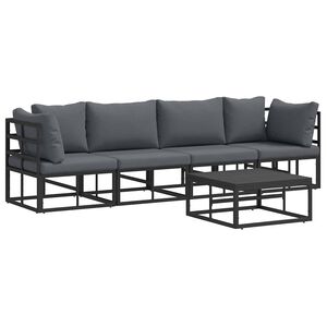 vidaXL Havesofa S&aelig;t 5 stk. Sort Metal