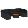 vidaXL Havesofa S&aelig;t 10 stk. Sort polyrattan