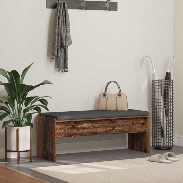 vidaXL Hallb&aelig;nk med pude Gammelt tr&aelig; 103 x 38 x 40 cm