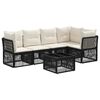 vidaXL Havesofa S&aelig;t 6 stk. Sort polyrattan