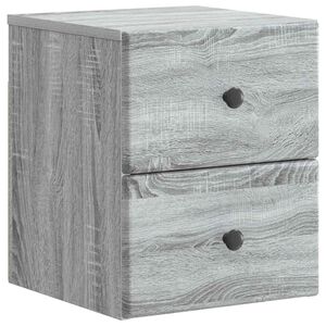 vidaXL V&aelig;gh&aelig;ngt Natbord med skuffe Gr&aring; sonoma-eg 34,5 x 33 x 40 cm