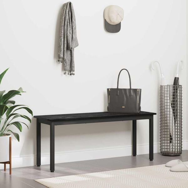 vidaXL b&aelig;nk Sort eg 110 x 35 x 45 cm Konstrueret tr&aelig;