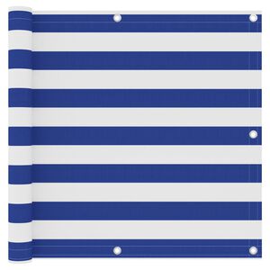 vidaXL altanafsk&aelig;rmning 90x400 cm oxfordstof hvid og bl&aring;