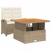 vidaXL spisebordss&aelig;t til haven 2 dele med hynder polyrattan beige