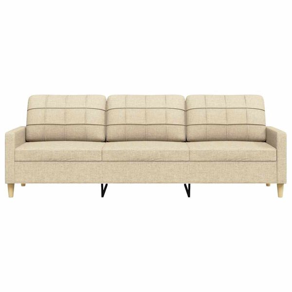 vidaXL 3-personers sofa 210 cm stof cremefarvet
