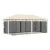vidaXL pavillon med myggenet 6x3x2,73 cm cremefarvet