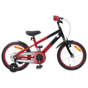 vidaXL B&oslash;rnecykel 16 tommer til 4-6 &aring;r gamle R&oslash;d Sort