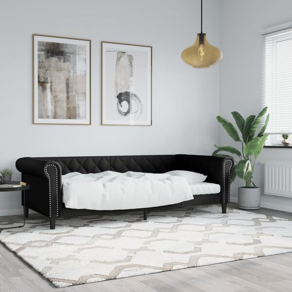 vidaXL daybed 90x190 cm kunstl&aelig;der sort