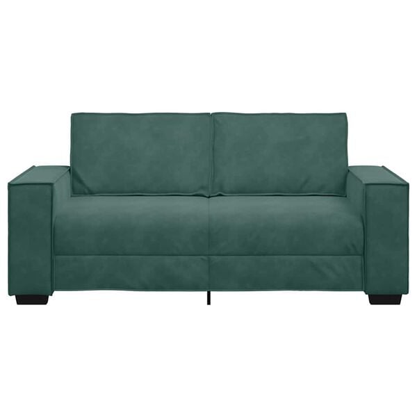vidaXL 2-personers sofa 180x78x84 cm fl&oslash;jl m&oslash;rkegr&oslash;n