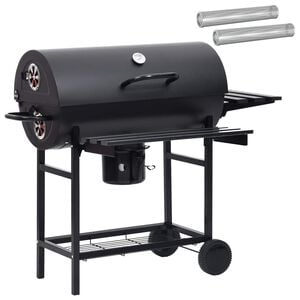 vidaXL T&oslash;ndegrill med hjul og hylder 3 stk. 115 x 85 x 95 cm Metal
