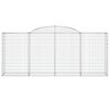 vidaXL buede gabionkurve 25 stk. 300x50x120/140 cm galvaniseret jern