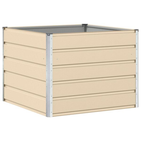 vidaXL Plantekasse Elfenben 100 x 100 x 75 cm St&aring;l