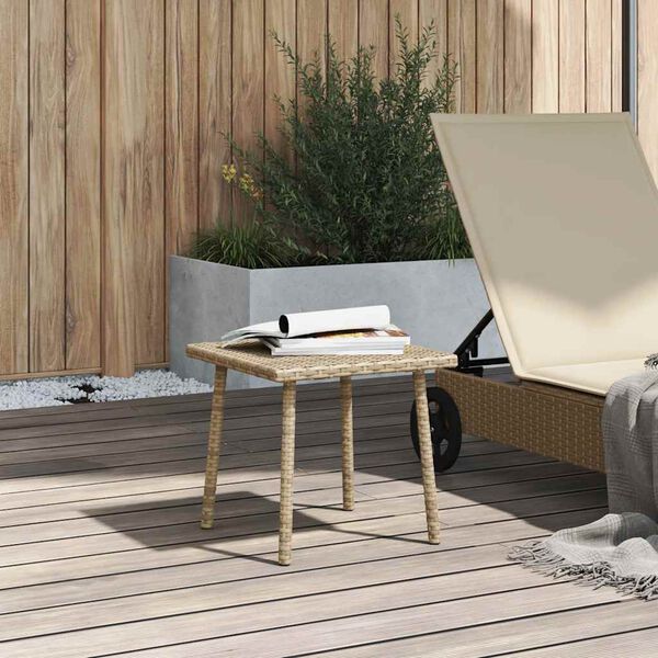 vidaXL havesofabord 40x40x37 cm firkantet polyrattan beige