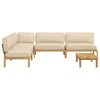 vidaXL Sofa S&aelig;t med pude Ensfarvet 5 pcs Beige Massivt Akacietr&aelig;