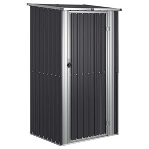 vidaXL haveskur 118,5x97x209,5 cm galvaniseret st&aring;l antracitgr&aring;