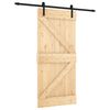 vidaXL Skyded&oslash;r Naturfarvet og sort 95 x 210 cm Massivt Fyrretr&aelig;