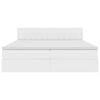 vidaXL Opbevaringsseng med madras Ren Hvid 180 x 200 cm Faux l&aelig;der