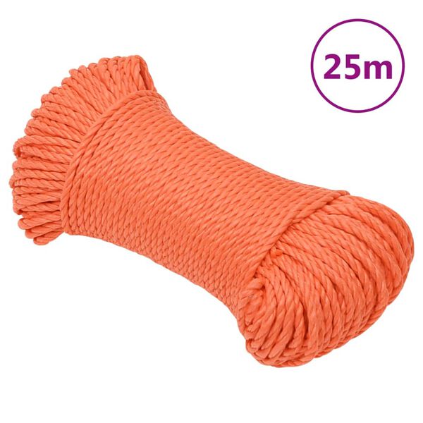 vidaXL arbejdsreb 8 mm 25 m polypropylen orange