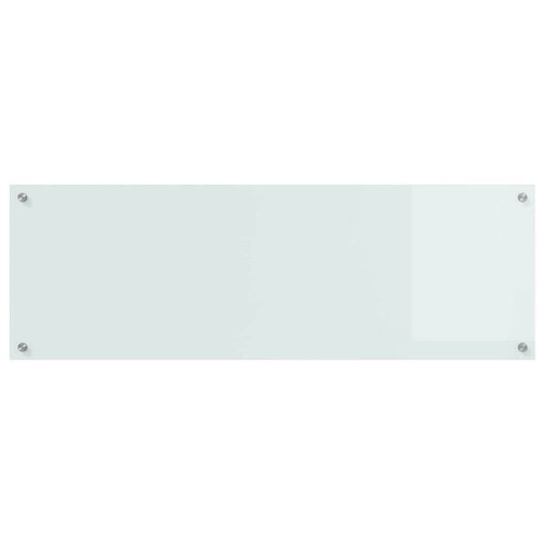 vidaXL K&oslash;kken bagv&aelig;g Hvid 120 x 40 cm h&aelig;rdet glas