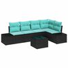 vidaXL Havesofa S&aelig;t 6 stk. Sort polyrattan