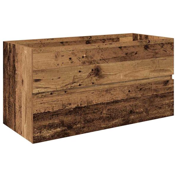 vidaXL Vaskeskab med indbygget vask og vandhane Gammelt tr&aelig;