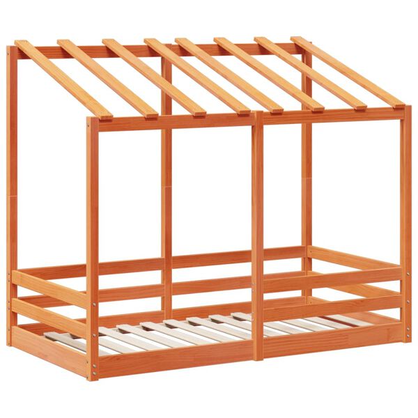 vidaXL husseng til børn 70x140 cm massivt fyrretræ gyldenbrun