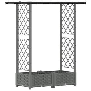 vidaXL H&aelig;vet Bed med Trellis og Tag Lysegr&aring; 122,5 x 40 x 121 cm PP
