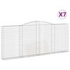 vidaXL buede gabionkurve 7 stk. 400x30x160/180 cm galvaniseret jern