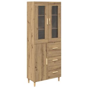 vidaXL Highboard Artisan Egetr&aelig; 69,5 x 34 x 180 cm Konstrueret tr&aelig;