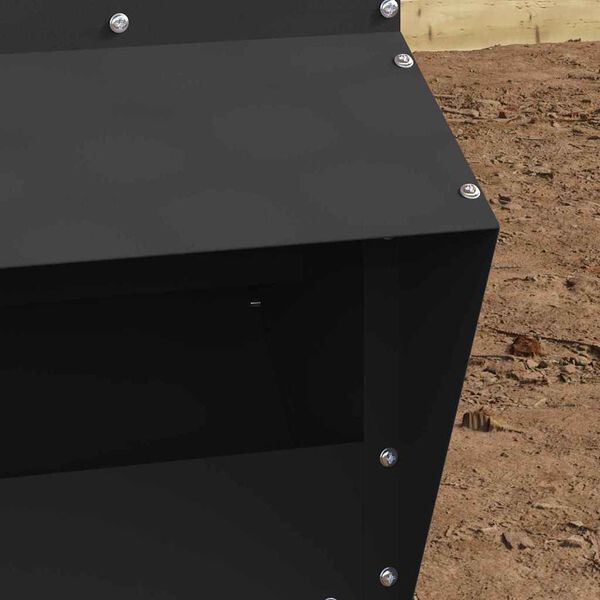 vidaXL H&oslash;nsefoder Sort 20 x 25 x 35 cm Koldvalset St&aring;l