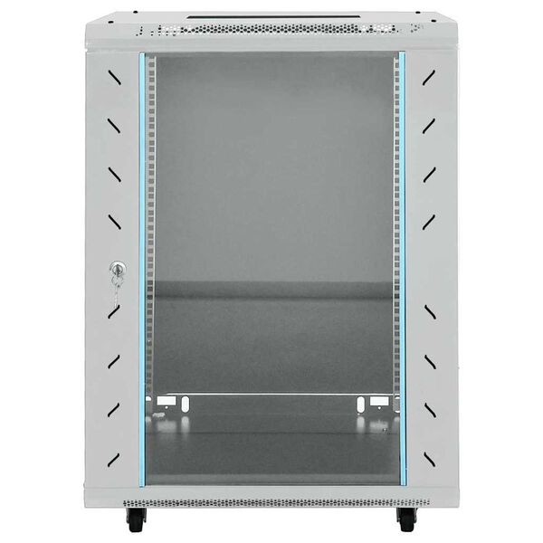 vidaXL Netværksskab med opbevaring Grå 60 x 60 x 80 cm Stål