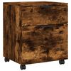 vidaXL arkivskab med hjul 45x38x54 cm konstrueret tr&aelig; r&oslash;get egetr&aelig;