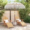 vidaXL Balinesisk parasol med base Creme 215 x 215 x 260 cm