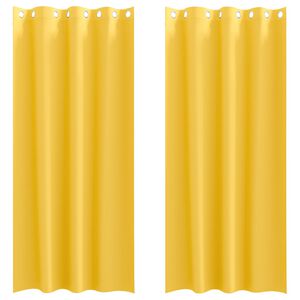 vidaXL M&oslash;rkl&aelig;gningsgardiner med ringe 2 stk. Sennepsgul 245 x 140 cm