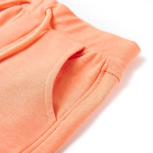 Shorts til børn str. 140 med snøre neon-orange