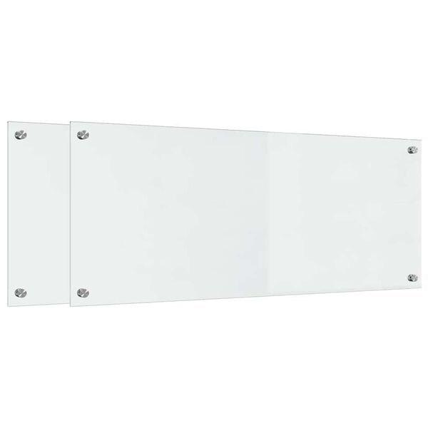 vidaXL K&oslash;kken bagv&aelig;g 2 pcs Transparent 100 x 40 cm h&aelig;rdet glas