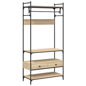 vidaXL kl&aelig;deskab med skuffer 89x39x184,5 cm konstrueret tr&aelig; sonoma-eg