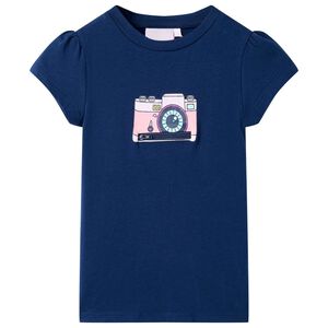vidaXL T-shirt til b&oslash;rn str. 116 marinebl&aring;