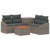 vidaXL Sofa S&aelig;t 6 stk. Gr&aring; og M&oslash;rkegr&aring; Poly Rattan og St&aring;l
