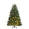 vidaXL kunstigt juletr&aelig; 300 LED'er og kugles&aelig;t h&aelig;ngslet 210 cm