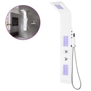 vidaXL brusepanel 20x44x130 cm aluminium hvid