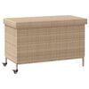 vidaXL opbevaringsboks med hjul 110x55x73 cm polyrattan beige