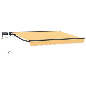 vidaXL Manuel markise-ramme med LED-lys Sandfarvet 3,5 x 2,5 m