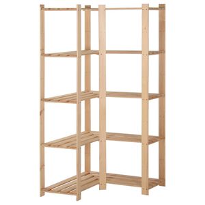vidaXL hj&oslash;rnereol i 5 niveauer 82,5x82,5x170 cm massivt fyrretr&aelig;