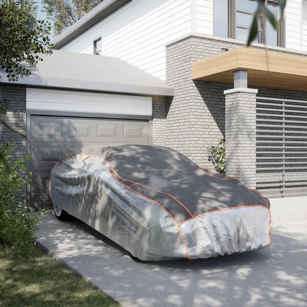 vidaXL bilovertræk til Sedan str. XXL haglbeskyttelse grå og sølv